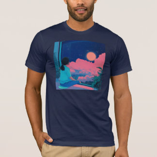 teenager sitting at her window lofi style t shirt