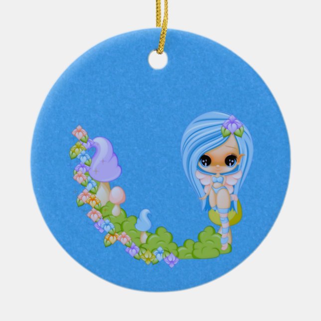 Teensy Fae Cute Fe Julgransprydnad Keramik (Framsidan)