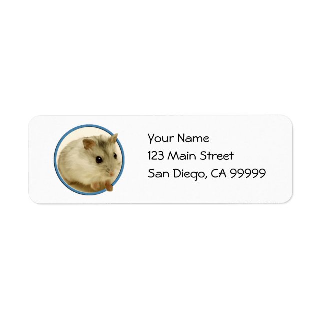 Teeny Hamster Returadress Etikett (Framsidan)