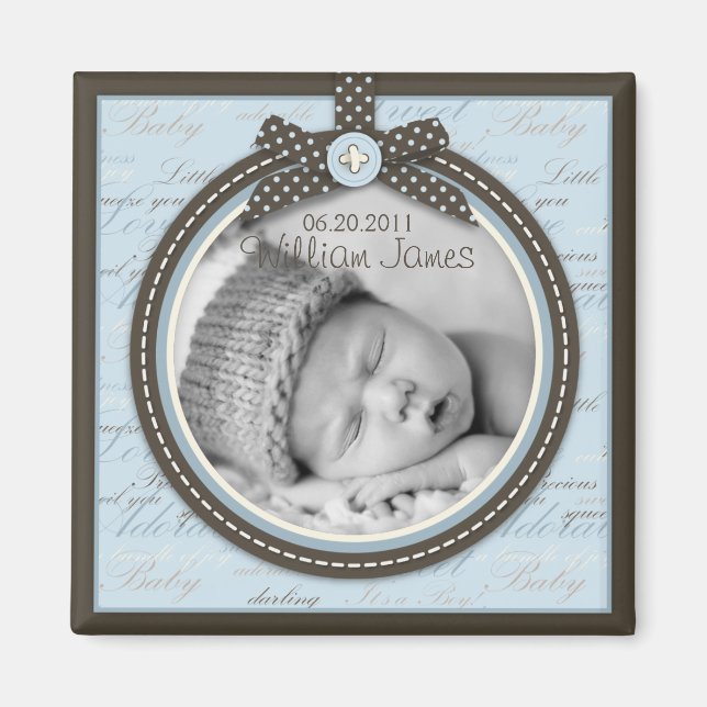 Teeny Toes Blue Photo Magnet 2 (Framsidan)