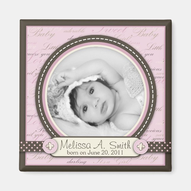 Teeny Toes Rosa Photo Magnet B2 (Framsidan)