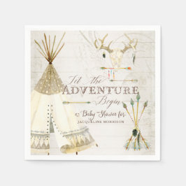 Teepee Boho Tribal Hjort Antler Boy Shower Pappersservett