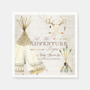Teepee Boho Tribal Hjort Antler Boy Shower Pappersservett