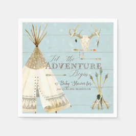 Teepee Boho Tribal Hjort Arrows Boy Shower Pappersservett
