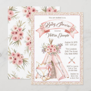 TeePee Fox Baby Shower-inbjudningar Inbjudningar