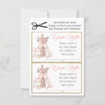 TeePee Fox Boho Tribal Diaper Raffle Biljett