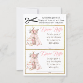 TeePee Fox Boho Tribal Diaper Raffle Biljett