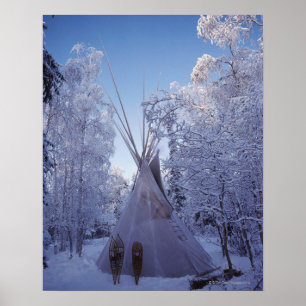 Teepee i vinter poster