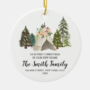 Teepee Julen vår första i vårt nya hem ornament
