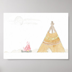 Teepee - tryck för affisch 5x7