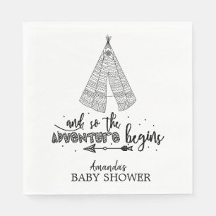 Teepeeäventyr börjar baby showerpappersservetter pappersservett