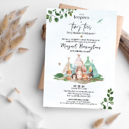 Teepees and Tiny Toes Baby Shower Invitation Inbjudningar