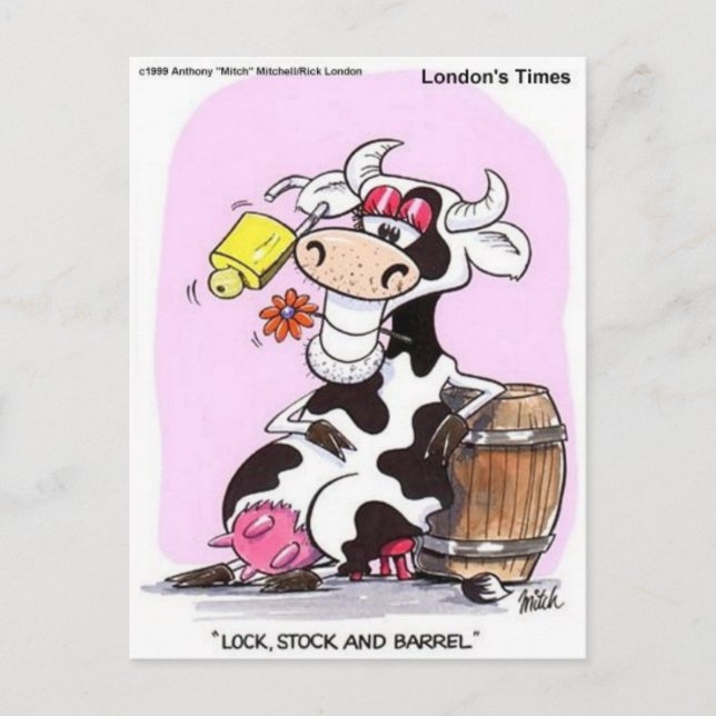 Tees & Collectibles från Tecknaden Cow Vykort (Framsida)