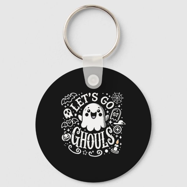 Tees Halloween Lets Go Ghouls Ghost Småbarn Women Nyckelring (Framsida)