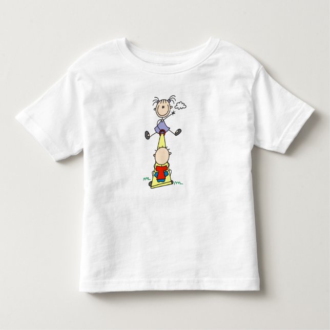 Teeter Totter Stick figurer T-shirt (Framsida)