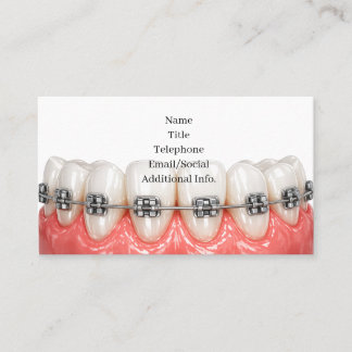 Teeth Braces Orthodontics Dentist Business Card Visitkort