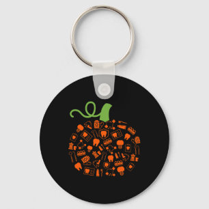 Teeth Ghost Pumpkin Witch Dental Halloween Dentist Nyckelring