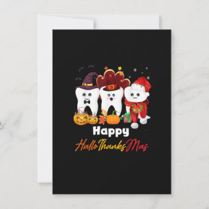 Teeth HalloTackMas Halloween Thanksgiving Kristus Inbjudningar