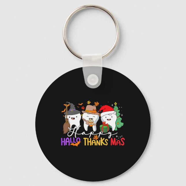Teeth Halloween Thanksgiving jul Kids Manar De Nyckelring (Framsida)