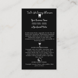 Teeth Whitening Aftercare Visitkort