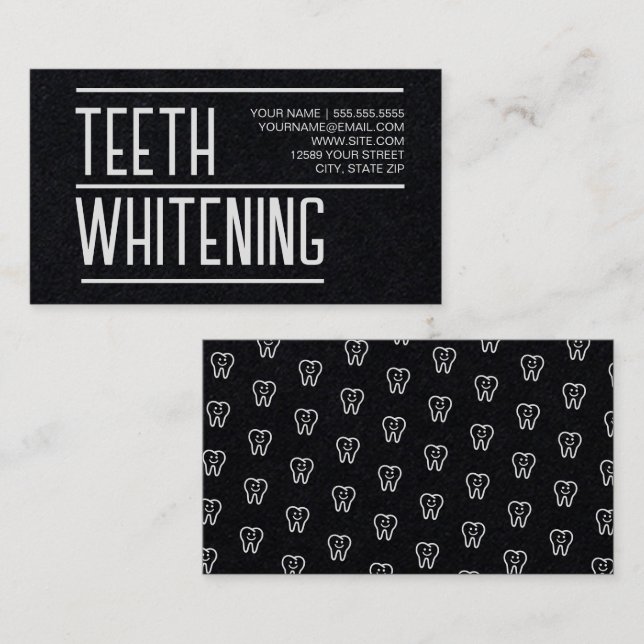 Teeth Whitening Dental Visitkort (Fram/baksida)