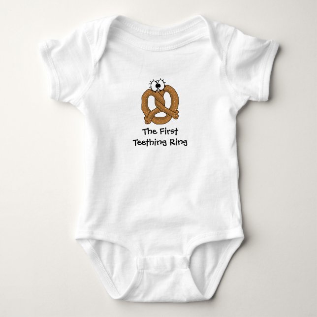 Teething Ring Funny Pretzel Baby Shirt Tröja (Framsida)