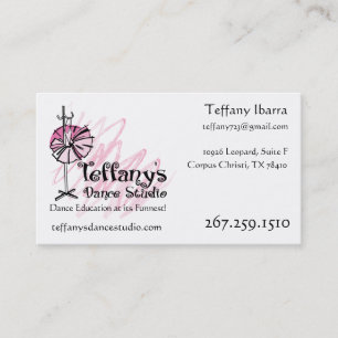 Teffany's Dance Studio-Affärskortet - Anpassningsb Visitkort