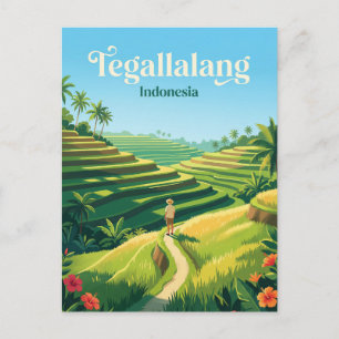 Tegallalang-risterrasserna Indonesien Vykort