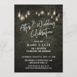 Tegel Edison-ljus efter bröllopsfirandet Inbjudningar