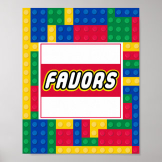 Tegelbyggare Födelsedagsfest FAVOR SKYLTFÖREMÅL Poster
