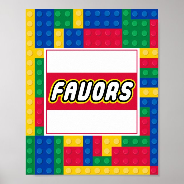 Tegelbyggare Födelsedagsfest FAVOR SKYLTFÖREMÅL Poster (Framsidan)