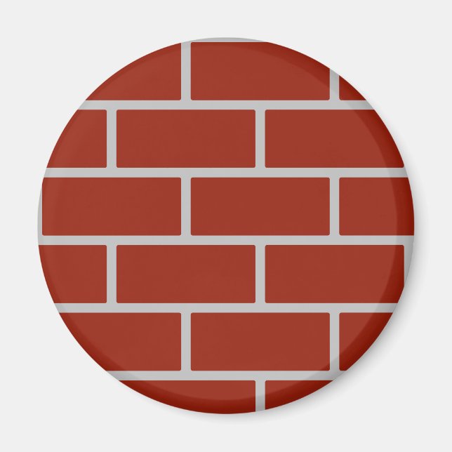 Tegelnät (Brick Red & Grått) Magnet (Framsidan)