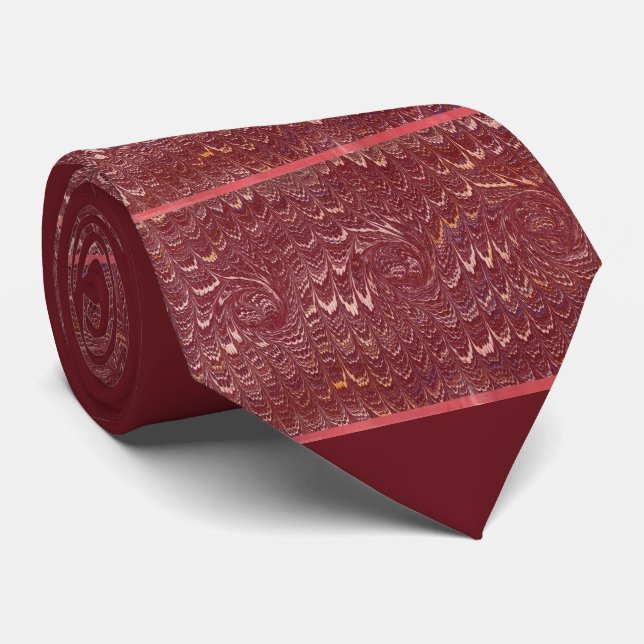 tegelröd marmorprint slips (Rullad)