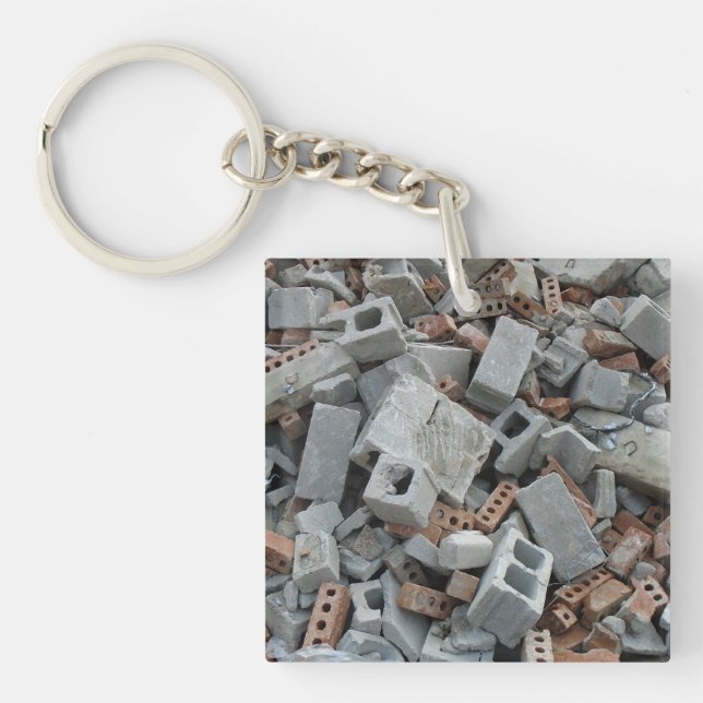 Tegelstenar & skräp Keychain för (Framsidan)