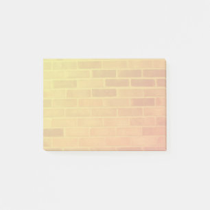 Tegelstenvägg i orange och gult post-it block