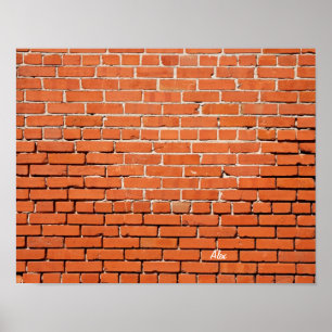 Tegelstenvägg med ditt namn på det rektangulär poster