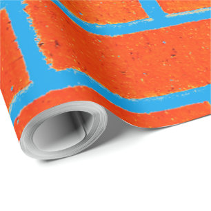 Tegelstenvägg som slår in papper presentpapper