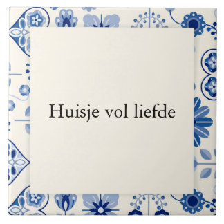 tegeltje 15x15 - huisje vol liefde kakelplatta