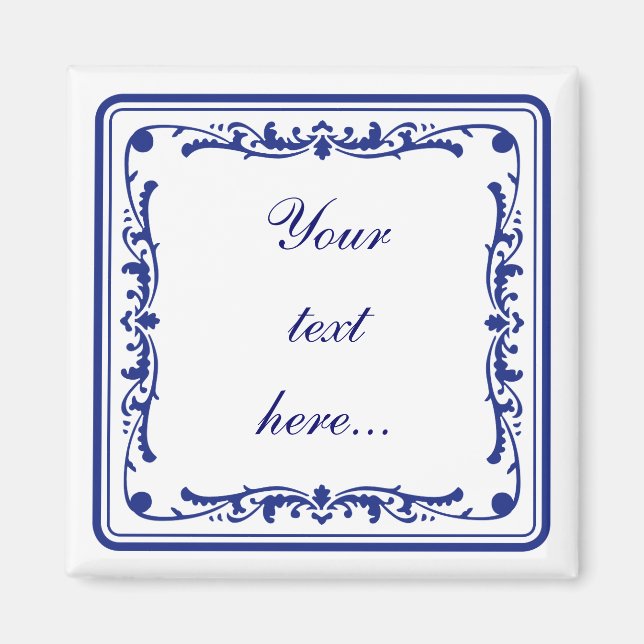 Tegeltje, liten nederländsk panel magnet (Framsidan)