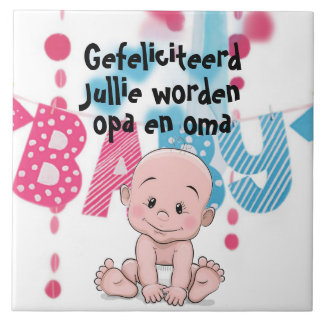 Tegeltje voor opa en oma, zwangerschap kakelplatta