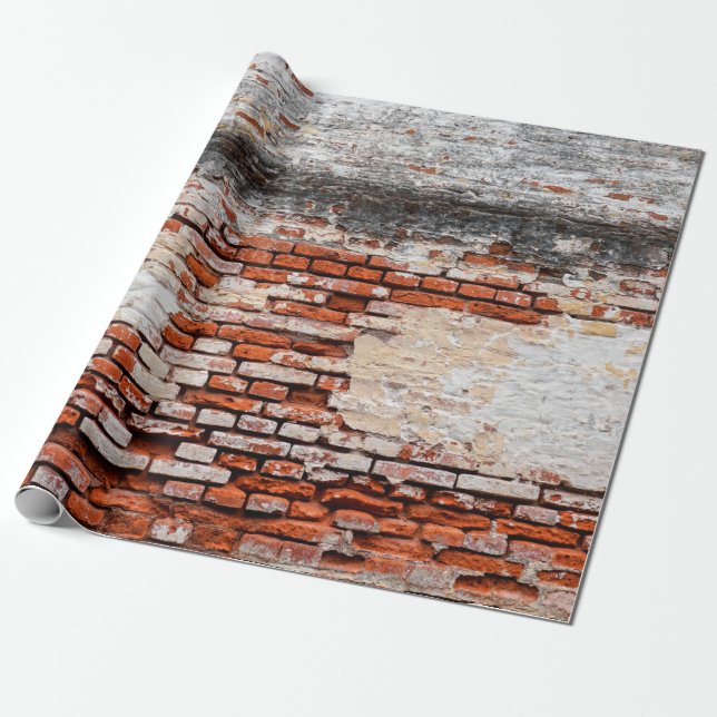  tegelvägg på den övergivna vägen, abstrakt, åldra presentpapper (Utrullad)