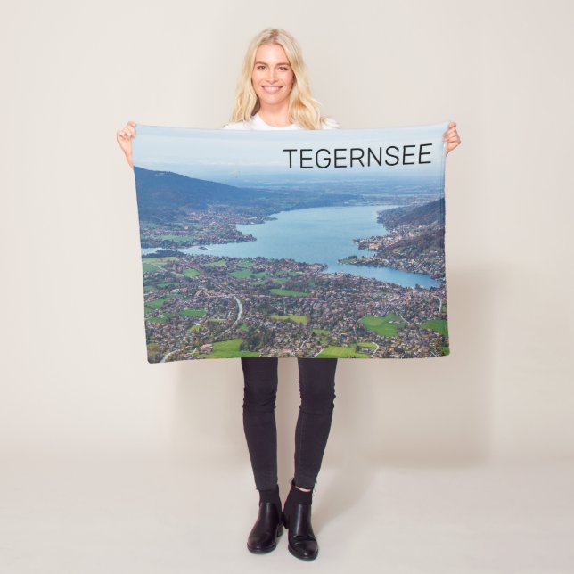Tegernsee Bavaria Sjö Tyskland Panorama Souvenir Fleecefilt (På plats)