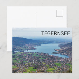 Tegernsee Bavaria Sjö Tyskland Panorama Souvenir Helg Vykort