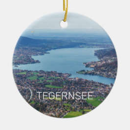 Tegernsee Bavaria Sjö Tyskland Panorama Souvenir Julgransprydnad Keramik