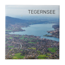 Tegernsee Bavaria Sjö Tyskland Panorama Souvenir Kakelplatta
