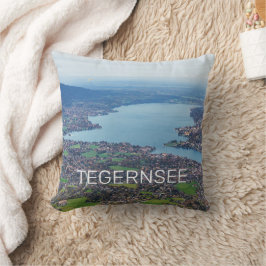 Tegernsee Bavaria Sjö Tyskland Panorama Souvenir Kudde