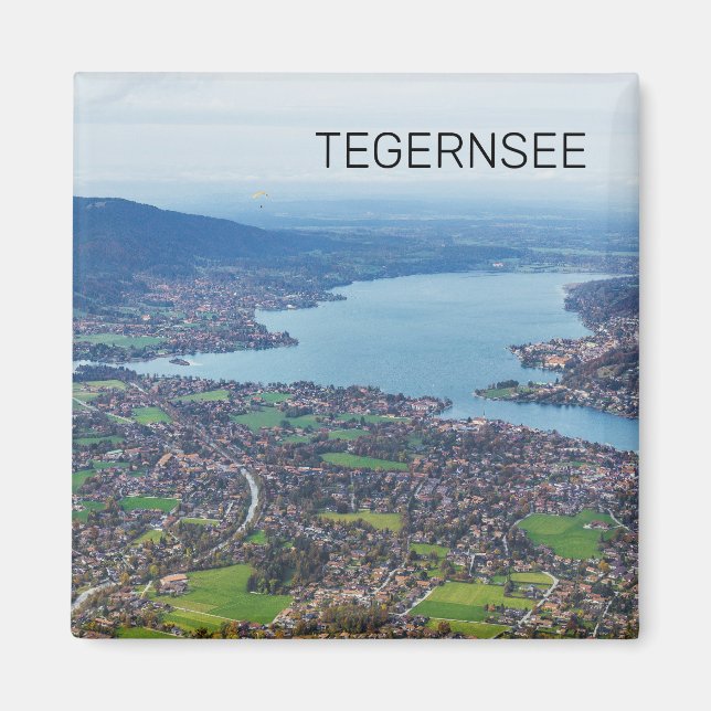 Tegernsee Bavaria Sjö Tyskland Panorama Souvenir Magnet (Framsidan)