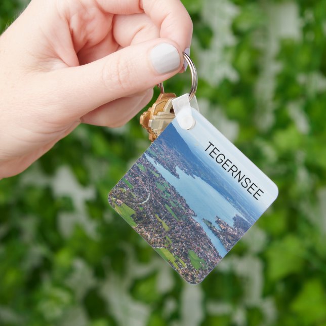 Tegernsee Bavaria Sjö Tyskland Panorama Souvenir Nyckelring (Hand)