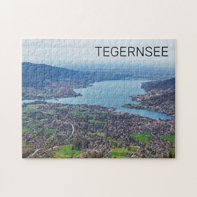 Tegernsee Bavaria Sjö Tyskland Panorama Souvenir Pussel (Horisontell)