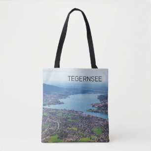 Tegernsee Bavaria Sjö Tyskland Panorama Souvenir Tygkasse